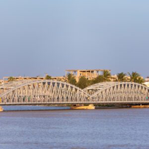 Vue sur le Pont Faidherbe, Saint Louis, Sénégal